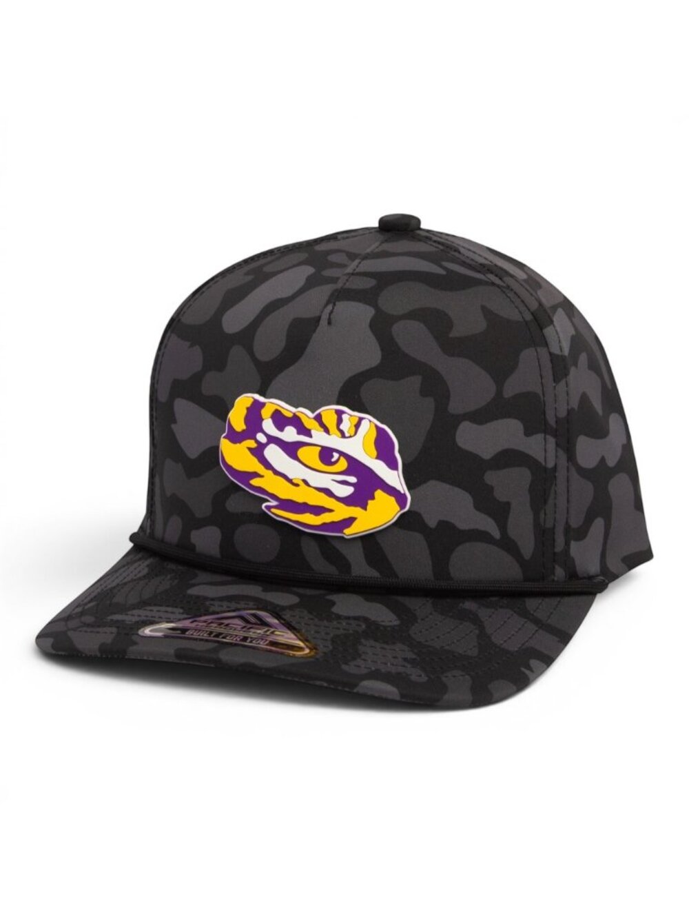 LSU Tiger Eye 3D Duck Camo Rope Hat- Blackout